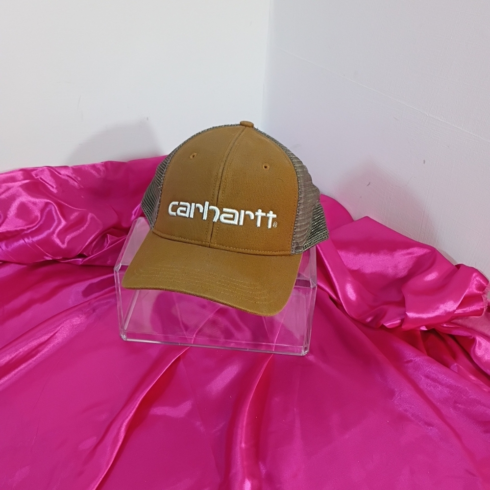 Carhartt Mesh Back Logo Graphic Baseball Hat Cap Brown 14806.